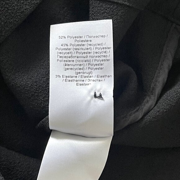 New Ganni Scarf Collar Crepe Dress in Black Size 4 - Picture 12 of 13